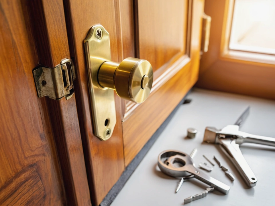 Professional locksmith comparing lock rekeying and lock replacement options for home security in Livonia MI